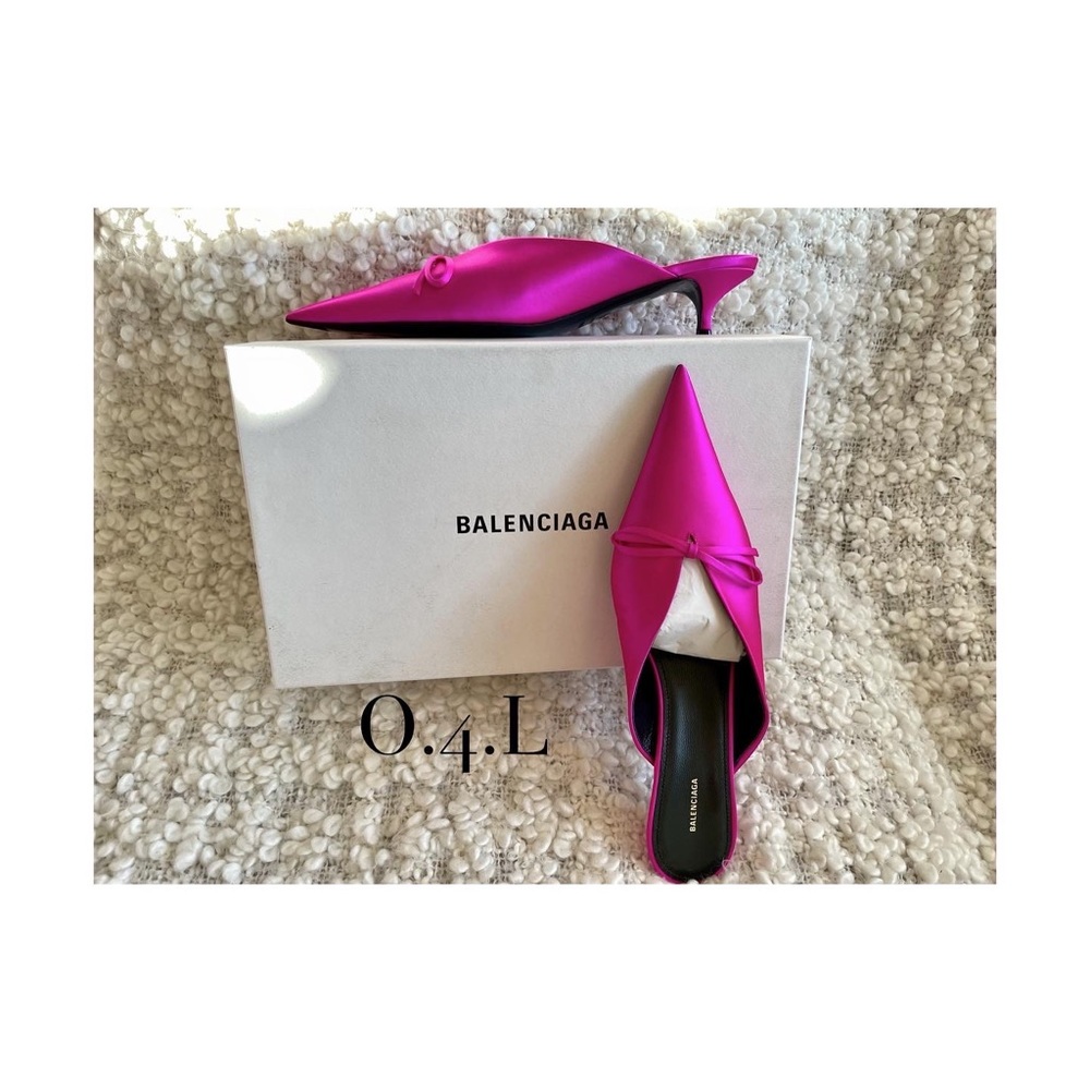 Balenciaga Satin Knife Mules.